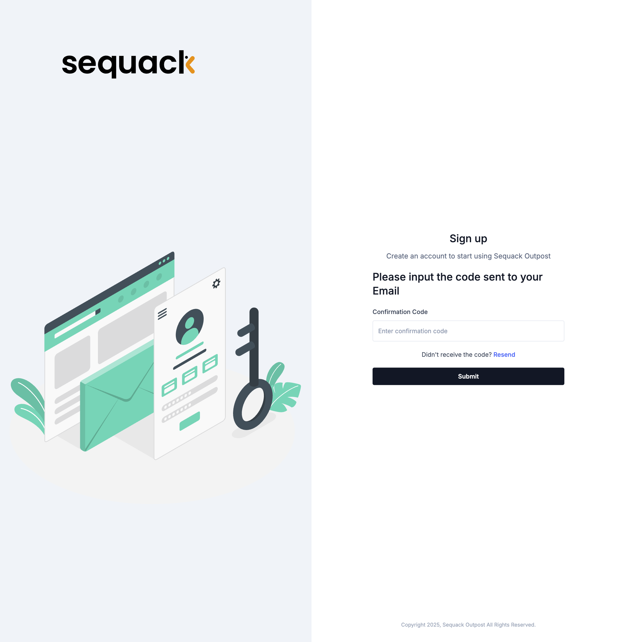 Verification Code Screen